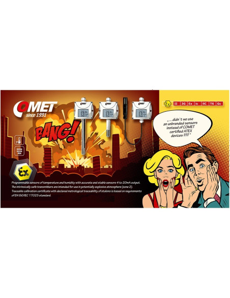 T3110Ex Intrinsically safe humidity and temperature transmitter with 4-20mA output