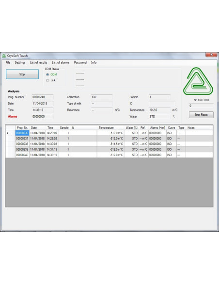 CryoTouch-40 Crioscópio, com função "sem lactose"
