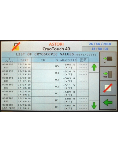 CryoTouch-40 Crioscopio, con función "sin lactosa"
