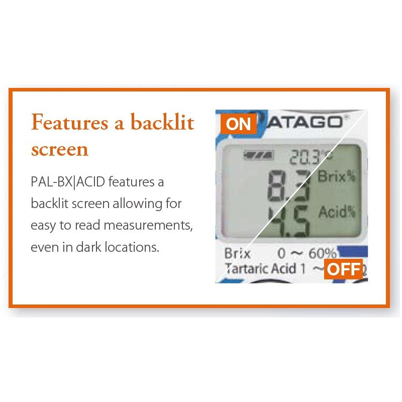 Atago PALBXACID7 Refratômetro digital para °Brix e acidez em mirtilos