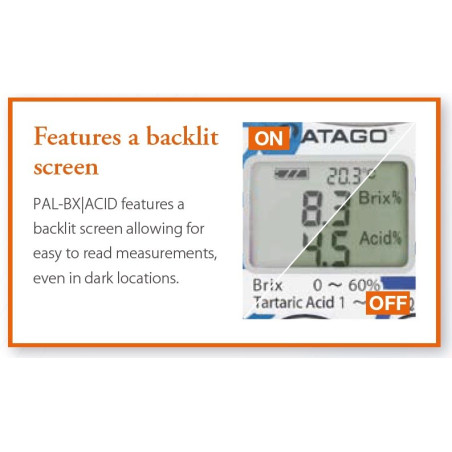 Atago PALBXACID7 Refratômetro digital para °Brix e acidez em mirtilos