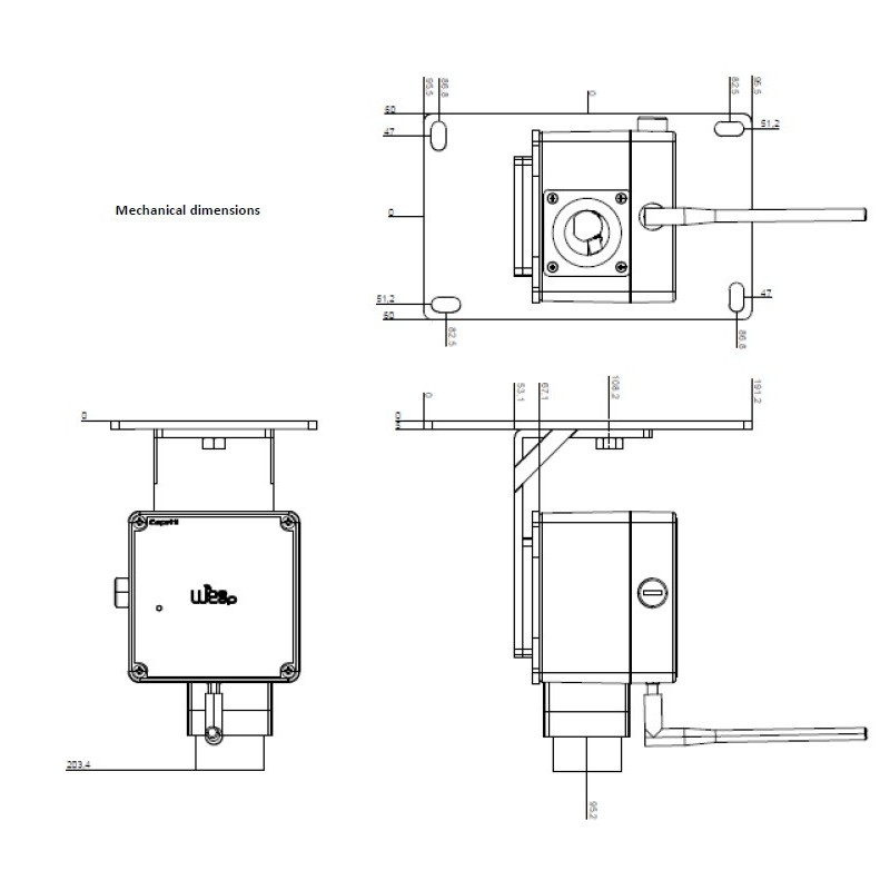 Capetti WSD15IIDIST Data Logger inteligente sem fio de 4 canais - clinômetro biaxial MEMS (1°-15°)