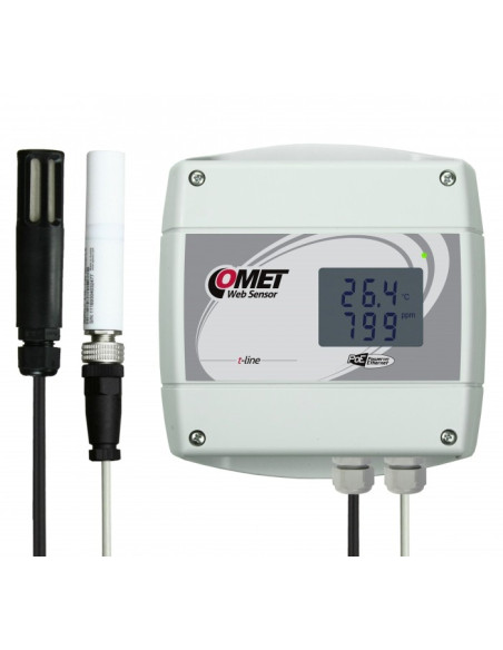 Comet System T6641 WebSensor con PoE para Temperatura remota, Humedad, CO2 (Ethernet)