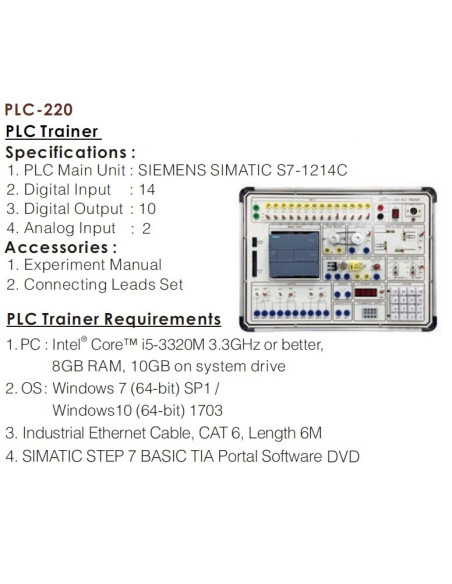 KandH PLC-220 Entrenador de Controlador Lógico Programable PLC (SIEMENS S7-1200)