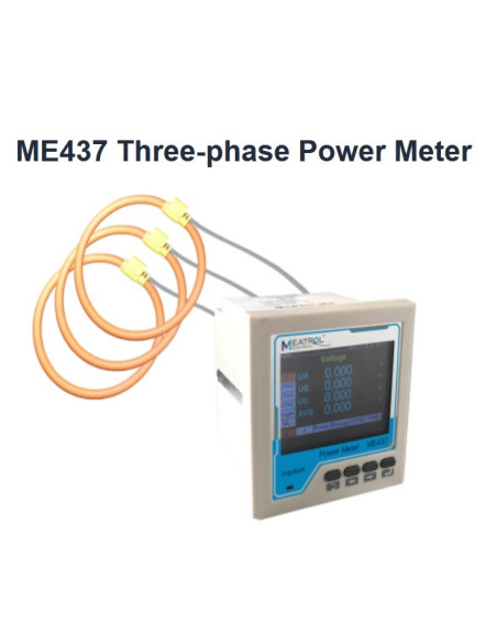 Meatrol ME437 Medidor de Potencia Trifásica (Bobinas Rogowsky opcionales)