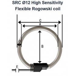 Meatrol AO-SRC-100 Bobina Rogowski gruesa de alta sensibilidad de 333 mV