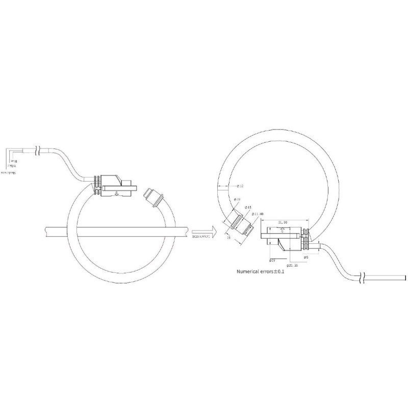 Meatrol AO-SRC-100 333mV high Sensitivity Thick Rogowski coil