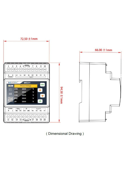 Meatrol ME231 Three-phase multifunctional smart meter