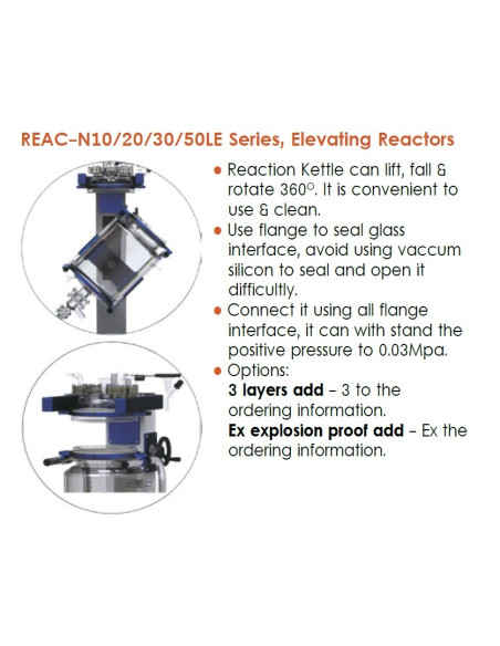 REAC-N50LE Reactor de laboratorio 50 litros