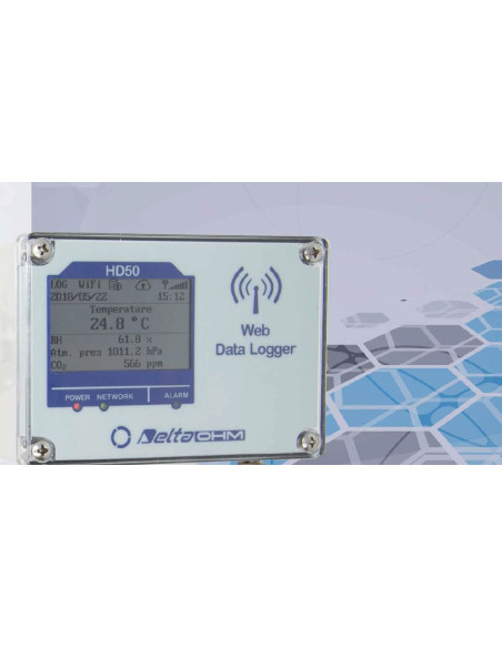 HD 50 14bNB… TV Registrador de Dados de Temperatura, Umidade, Pressão Atmosférica e Dióxido de Carbono (CO2)