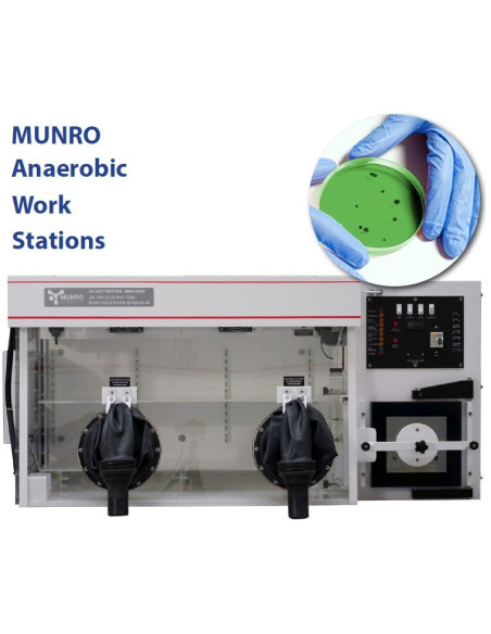 Munro AW800TGRF4P Cámara Anaeróbica/Estación de Trabajo: 4 guantes, para 800 placas Petri