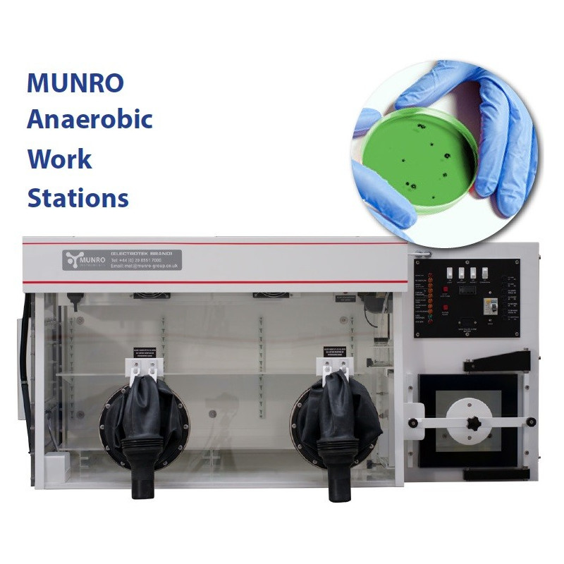 Câmaras anaeróbicas Munro AW400TG-2 luvas, 400 placas de Petri
