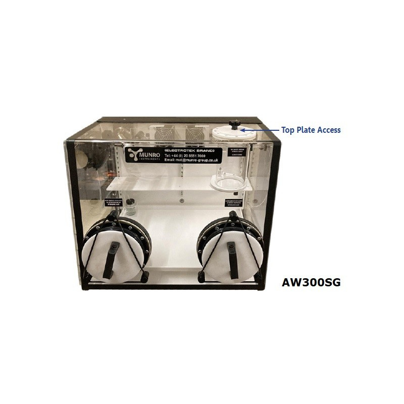 Munro AW300SG Estação de trabalho anaeróbica - 2 luvas, 300 placas de Petri