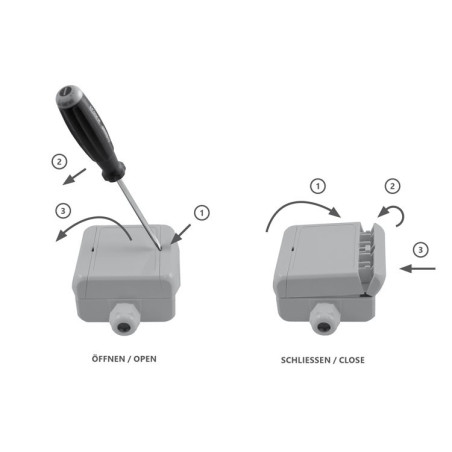 Fuehler FS3110 Humidity transmitter on-wall, continuous heated sensor, active output (0-10 V or 4-20 mA)