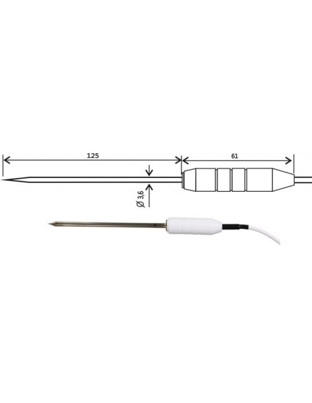 2061-250/0 Sonda de Temperatura sem conector, para sólidos moles ou a granel, substâncias líquidas e gasosas, -30°C a 250°C
