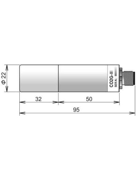 SN274 CO2 external probe, range 0-10.000ppm, M12 connector, without cable
