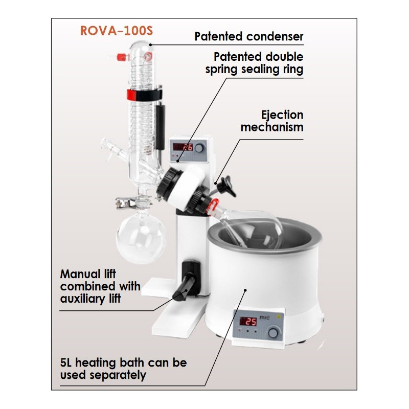 ROVA-100S 2 liter Rotary Evaporator