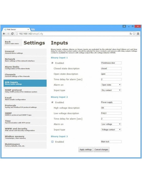 Comet P8653 Web Sensor with PoE - two channels with flood detector and binary inputs