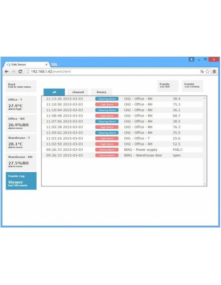 Comet P8653 Web Sensor with PoE - two channels with flood detector and binary inputs