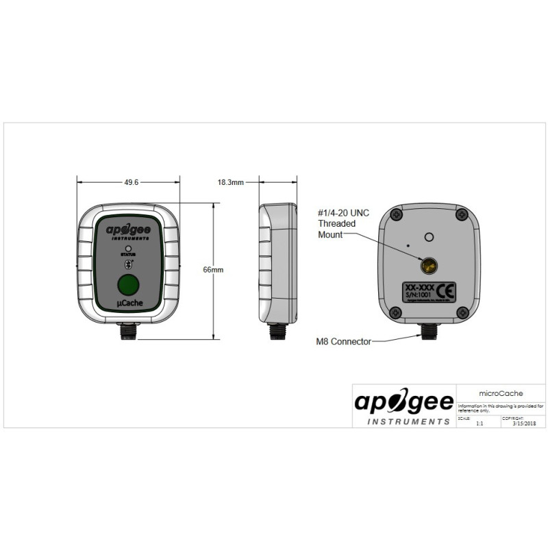 Apogee AT-100 microCache Bluetooth Micro registrador