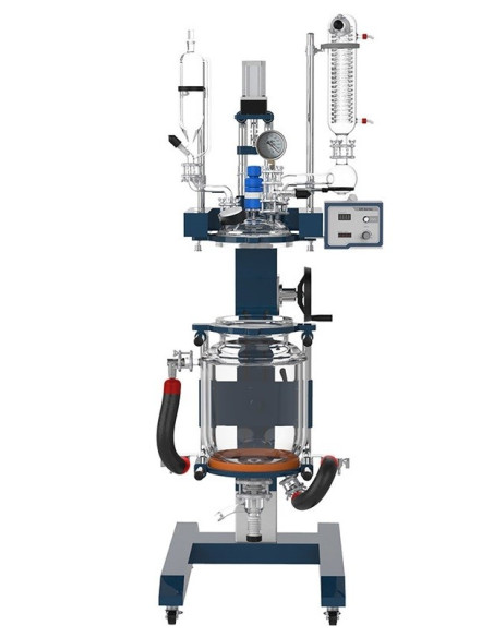 MRC Lab Reac-N10LE-V2 Reator de vidro de elevação de parede dupla - 10 litros