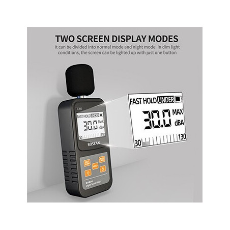 Medidor de Nível Sonoro AO-T-Z05 - Dispositivo Profissional de Medição de Ruído