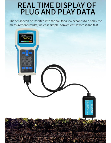 Sensor de Condutividade Elétrica (CE) e Temperatura do Solo