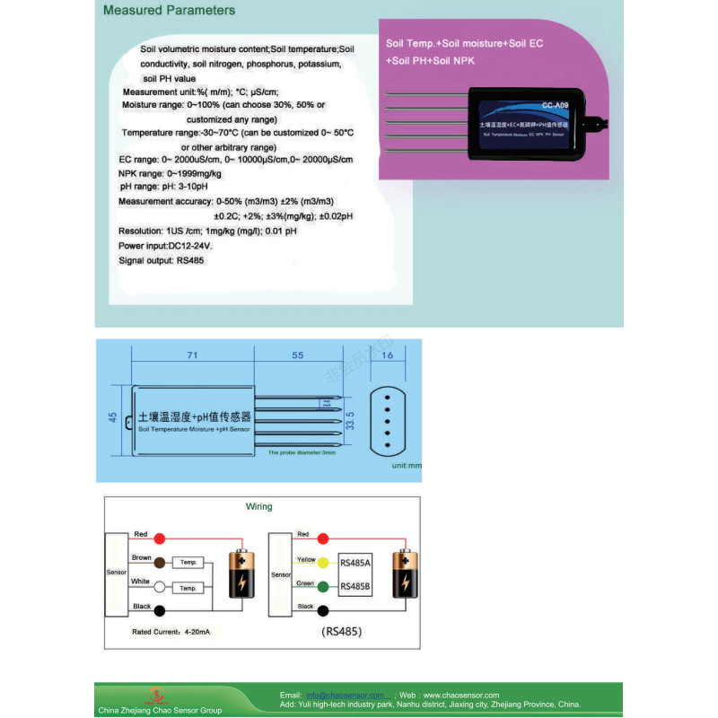 Sensor de Temperatura e Umidade do Solo