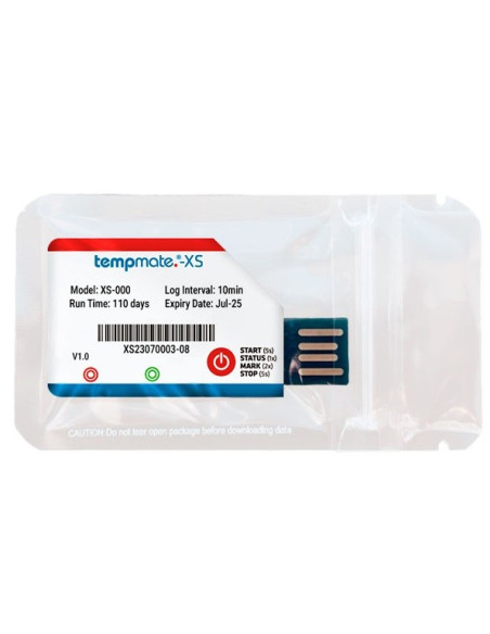 tempmate-XS ® Registador de temperatura USB de utilização única