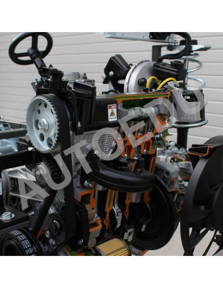 AutoEDU AE45275E Treinador Educativo para Motor MPI a Gasolina (gasolina) com chassis e sistema de travagem de trabalho