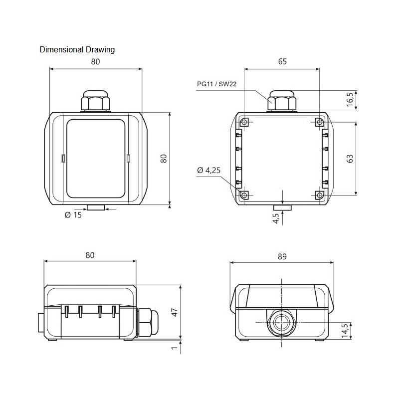 AO-AD/A -B Pressure Transducer for Atmospheric / Barometric Pressure (Display Optional)
