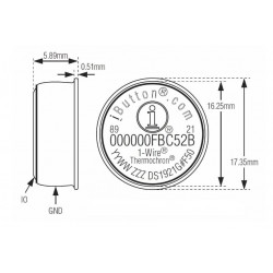 MF1921G iButton Temperature Logger, water resistant according to IPX8