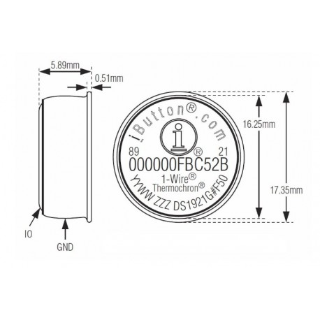 MF1921G Gravador de Temperatura IButton, à prova d'água até IPX8