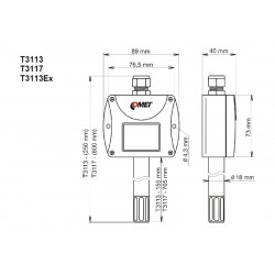 T3117 Temperatura y Humedad Interior y Exterior con Salida 4-20mA