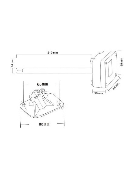 AO-100-05 Sensor de velocidad del viento de tubería HVAC