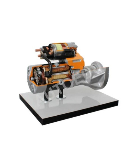 AE410071M Motor de arranque con engranajes reductores, corte transversal, entrenador educativo