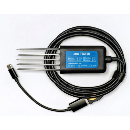 AO-MKM23R Medidor de temperatura do solo, humidade, CE, pH e NPK (saída de sinal USB)