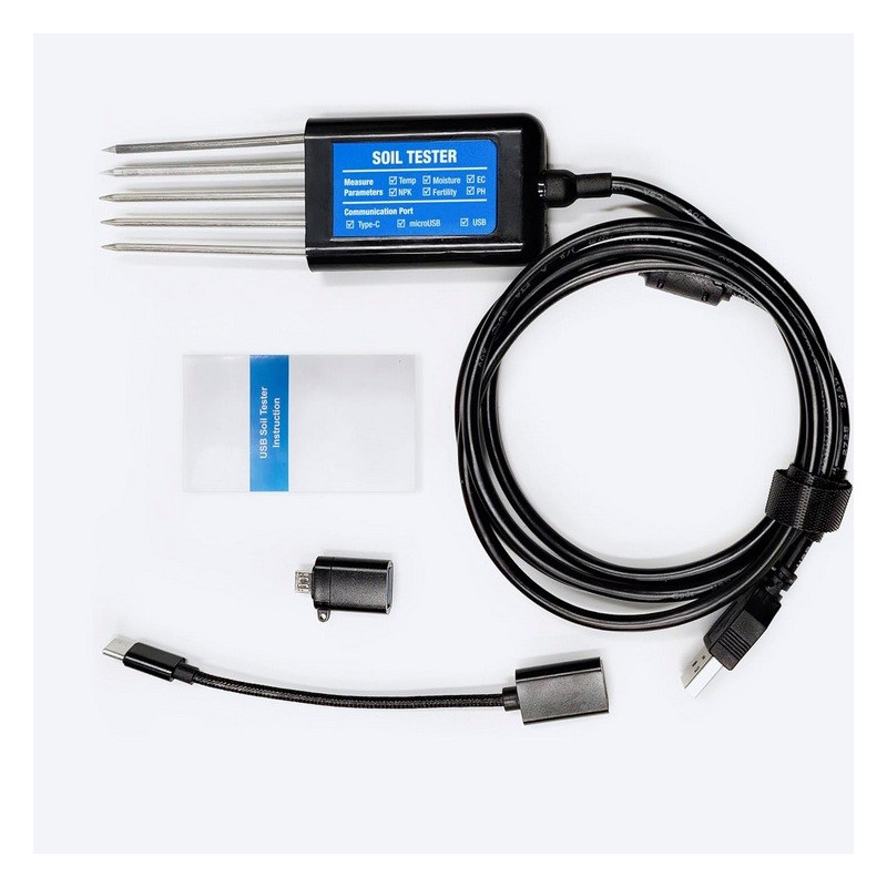 AO-MKM23R Medidor de Temperatura, Humedad, CE, pH y el NPK del suelo (Salida de señal USB)