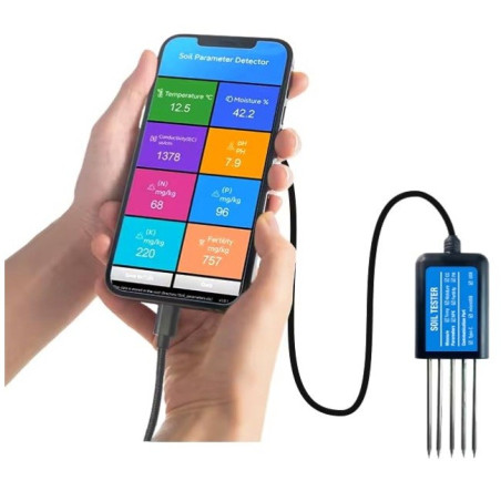AO-MKM23R Medidor de temperatura do solo, humidade, CE, pH e NPK (saída de sinal USB)