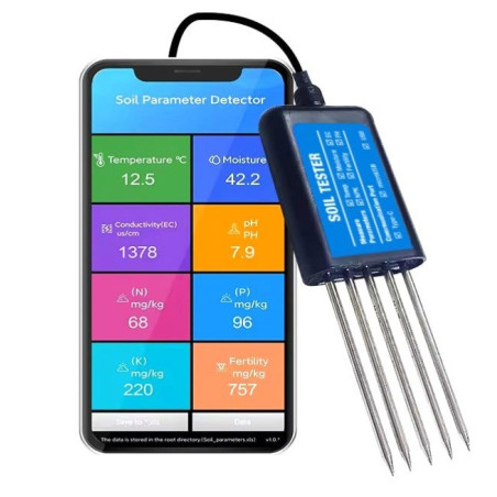 AO-MKM23R Medidor de Temperatura, Humedad, CE, pH y el NPK del suelo (Salida de señal USB)