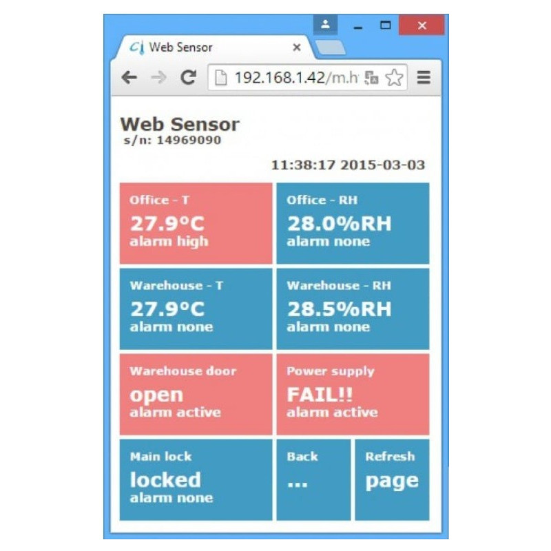 P8652 Web Sensor with PoE - two channels with binary inputs