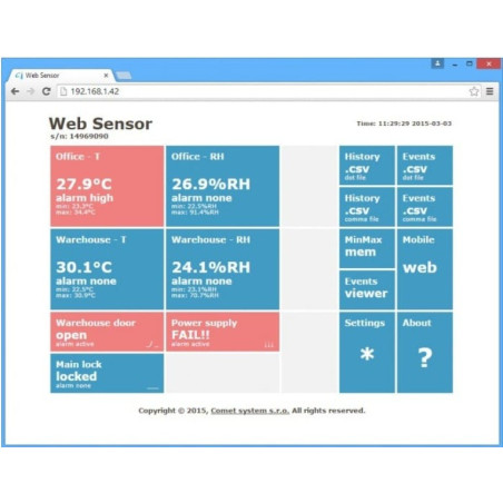 P8652 Web Sensor with PoE - two channels with binary inputs