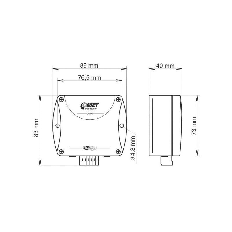 P8652 Web Sensor with PoE - two channels with binary inputs