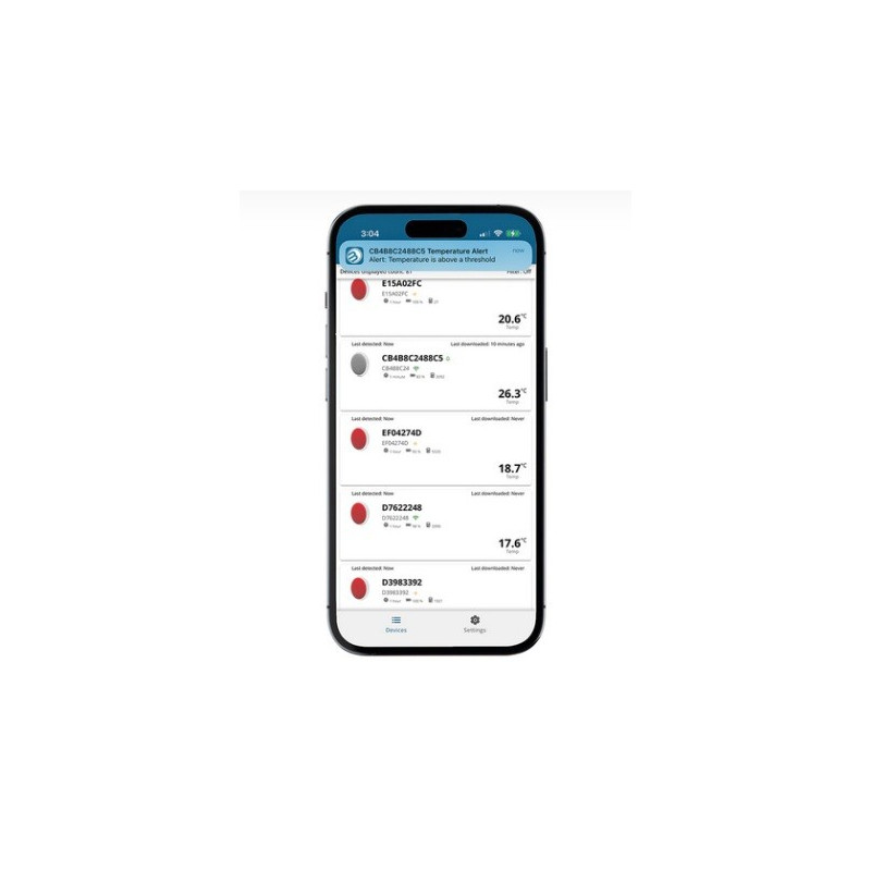 Disc Maxi Temp com alertas - Sensor de temperatura e registador habilitados para Bluetooth