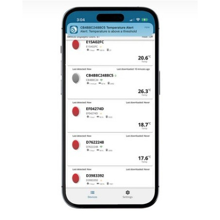 Disc Maxi Temp with Alerts - Bluetooth Enabled Temperature Sensor and Logger