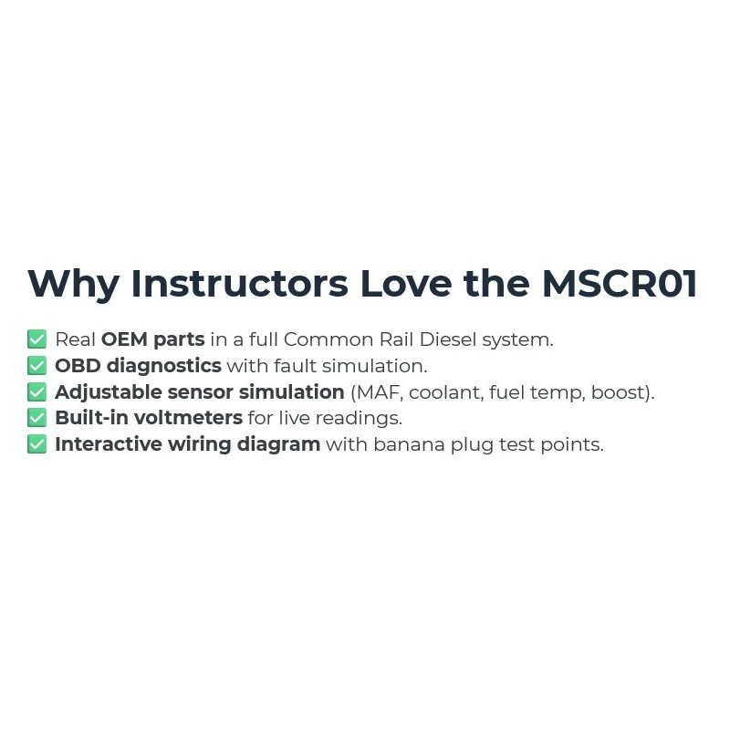 AutoEDU MSCR01 Sistema de Control de Motor Diésel CR/EDC 15 Entrenador Educativo