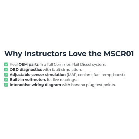 AutoEDU MSCR01 Sistema de Control de Motor Diésel CR/EDC 15 Entrenador Educativo