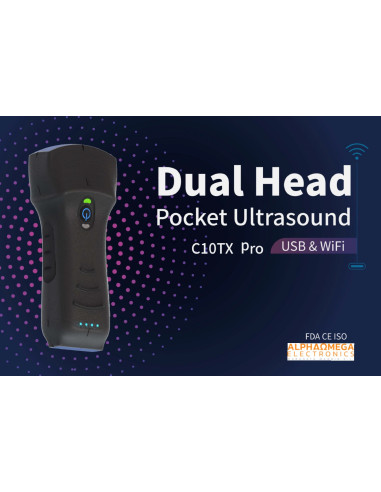 Escáner de ultrasonido inalámbrico mejorado, sondas duales, ultrasonido multipropósito, sonda convexa + lineal + cardíaca