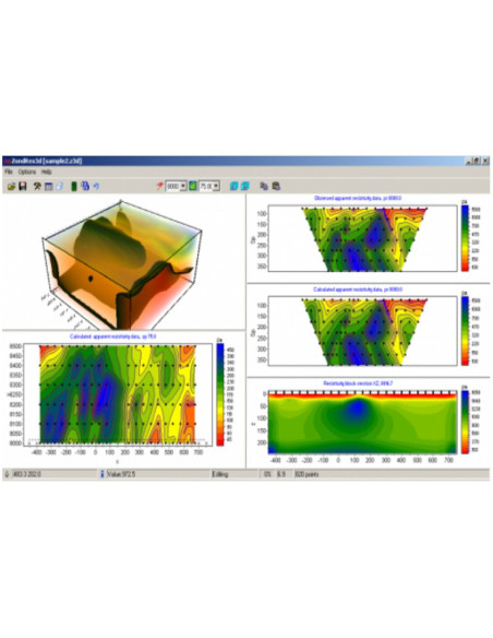 ZondRes3d, software de tomografia elétrica 3D