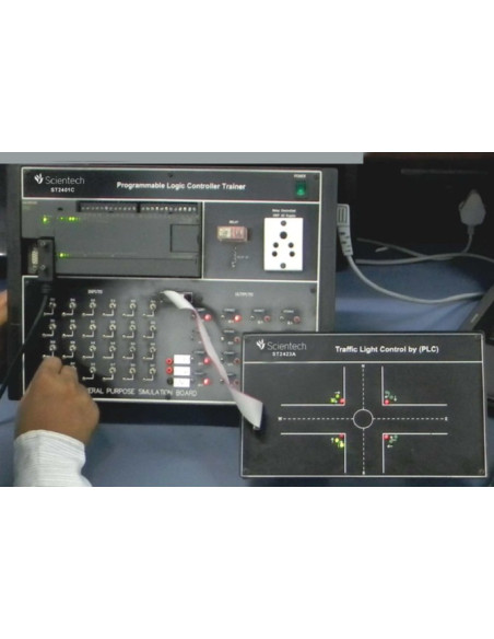 Scientech2423A Traffic Light Control by PLC